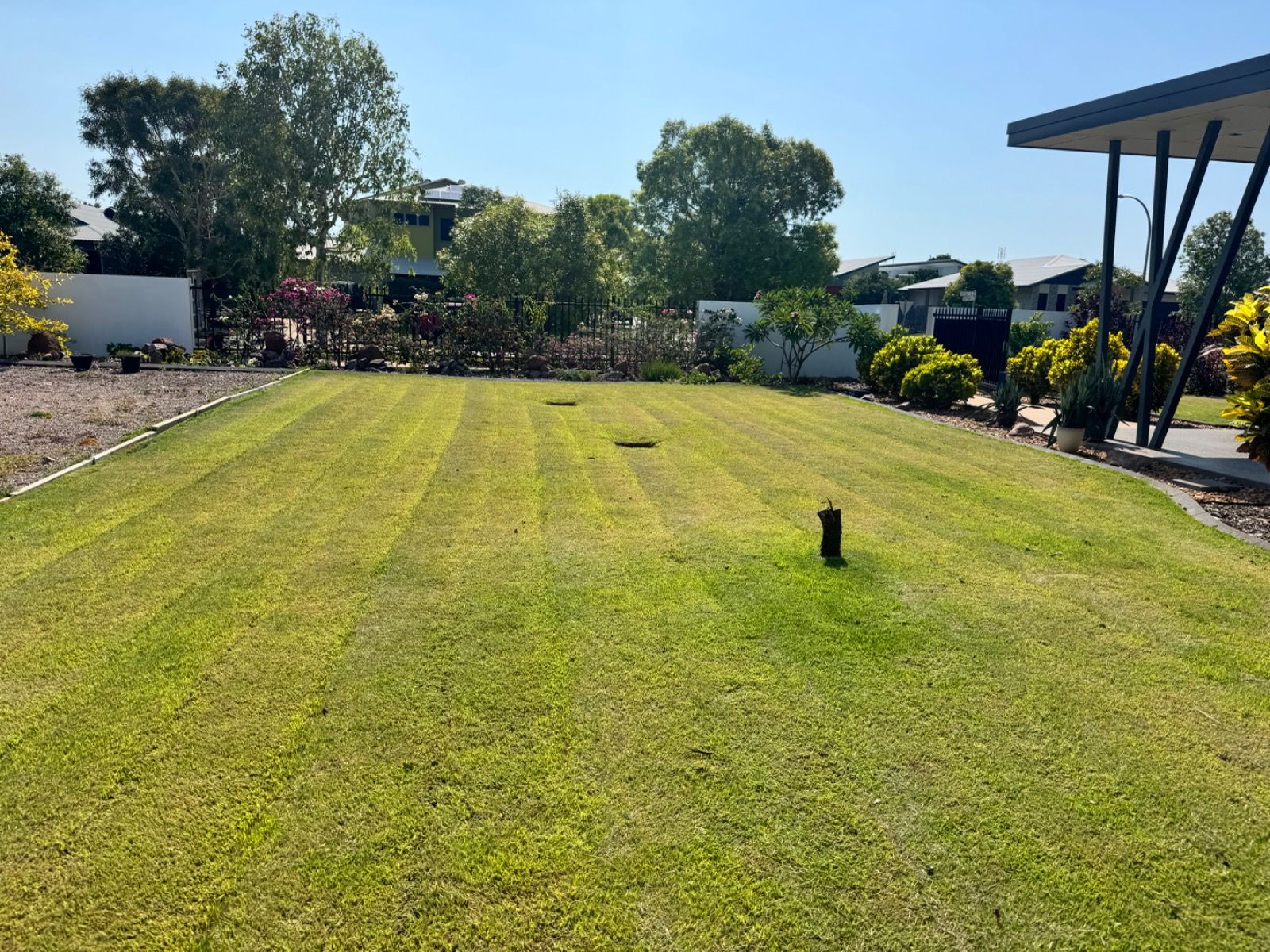 Completed landscaping with clean and well-maintained garden area in Muirhead Northern Territory