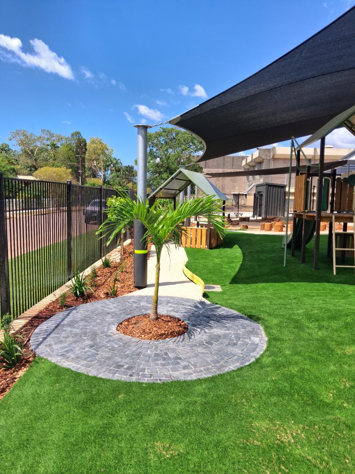 After photo showing completed landscaping work in an outdoor area in Parap NT by iScape NT