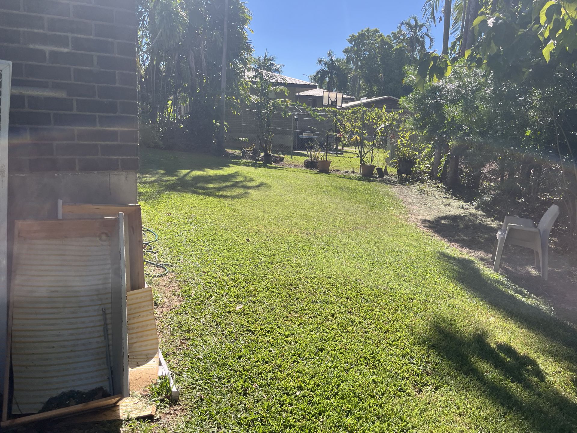 Completed outdoor area with tidy landscaping and fresh greenery in Wulagi after iScape NT service