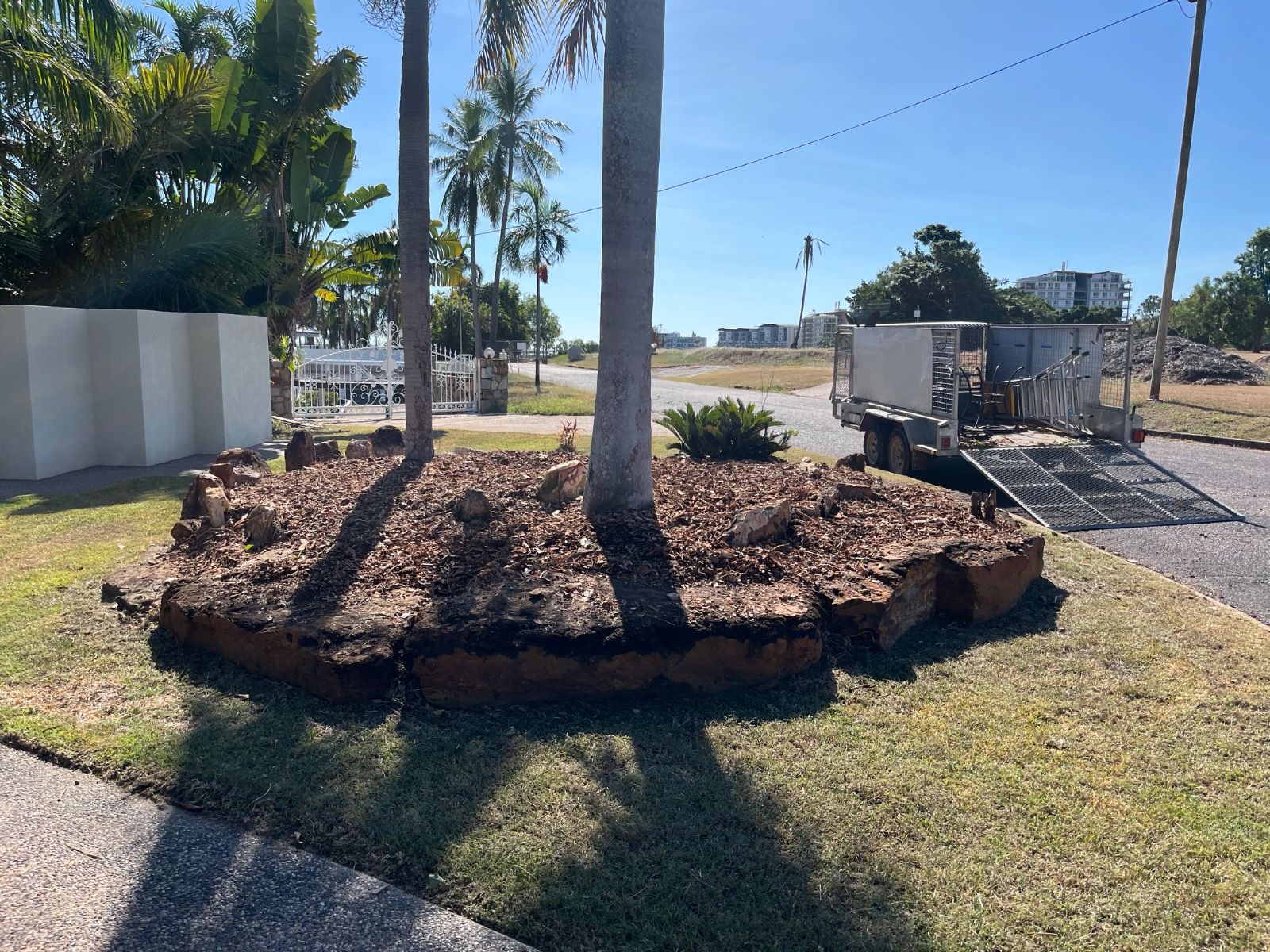Neatly cleaned and tidied garden area with trimmed plants and cleared debris in Larrakeyah.